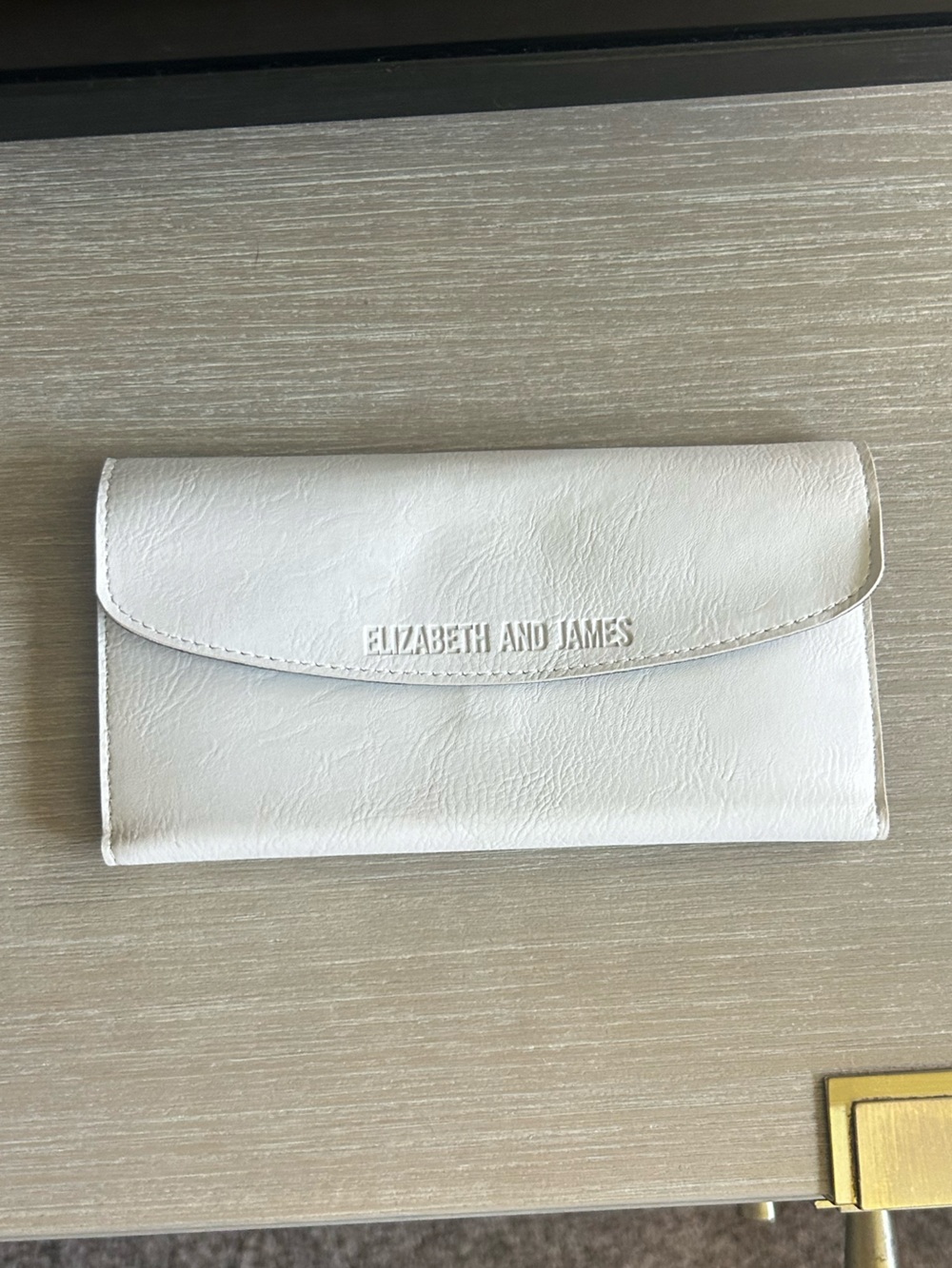Elizabeth and James Cream Leather Fold Sunglasses Case